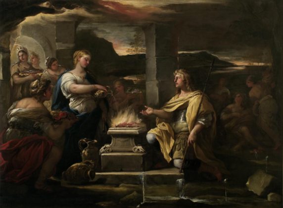 Ulisse. L'arte e il mito - Luca Giordano, Ulisse e Calipso, olio su tela. Rovigo, Pinacoteca dell’Accademia dei Concordi.